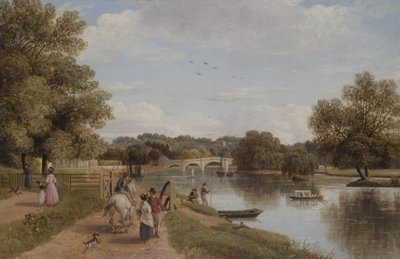 Richmond Bridge from the Towing Path, Surrey by Thomas Christopher Hofland